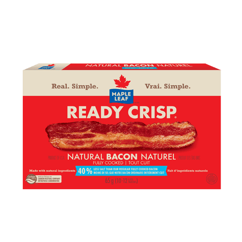 Maple Leaf Ready Crisp Fully Cooked Less Salt Natural Bacon Slices