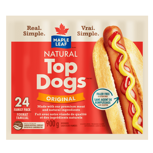 Maple Leaf Natural Top Dogs™ Original Hot Dogs – Family Size