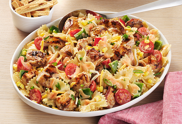 Creamy BBQ Chicken Bow Tie Summer Pasta Salad