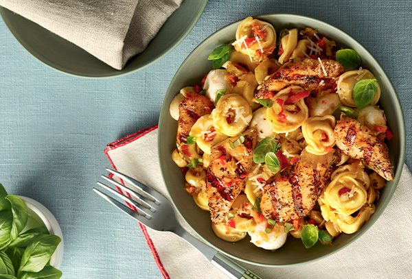 Chilled Grilled Chicken and Tortellini Salad