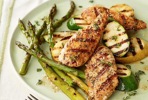 Grilled Chicken Fillet and Zucchini Summer Salad