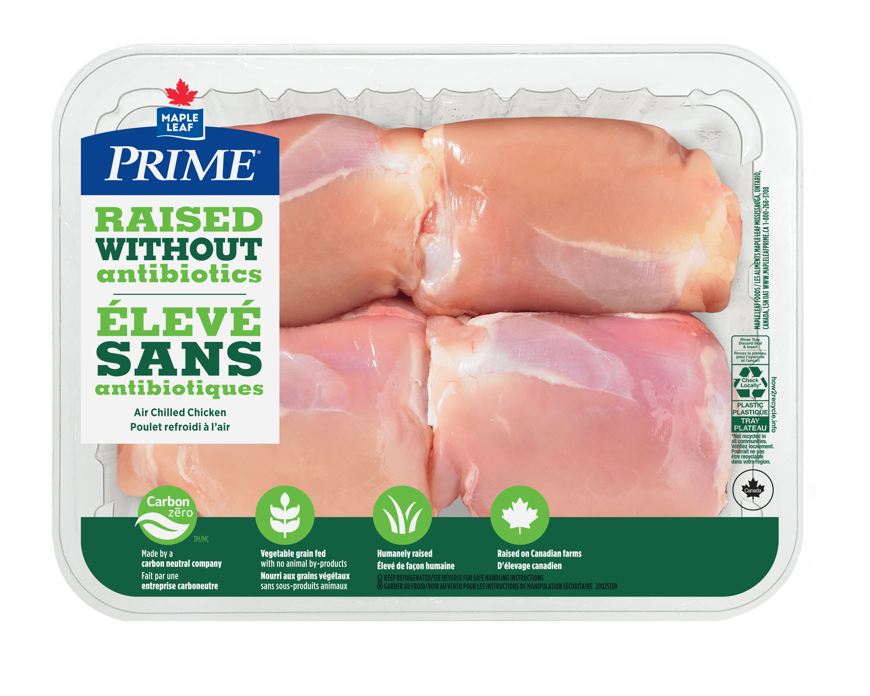 SKINLESS CHICKEN THIGHS RAISED WITHOUT ANTIBIOTICS