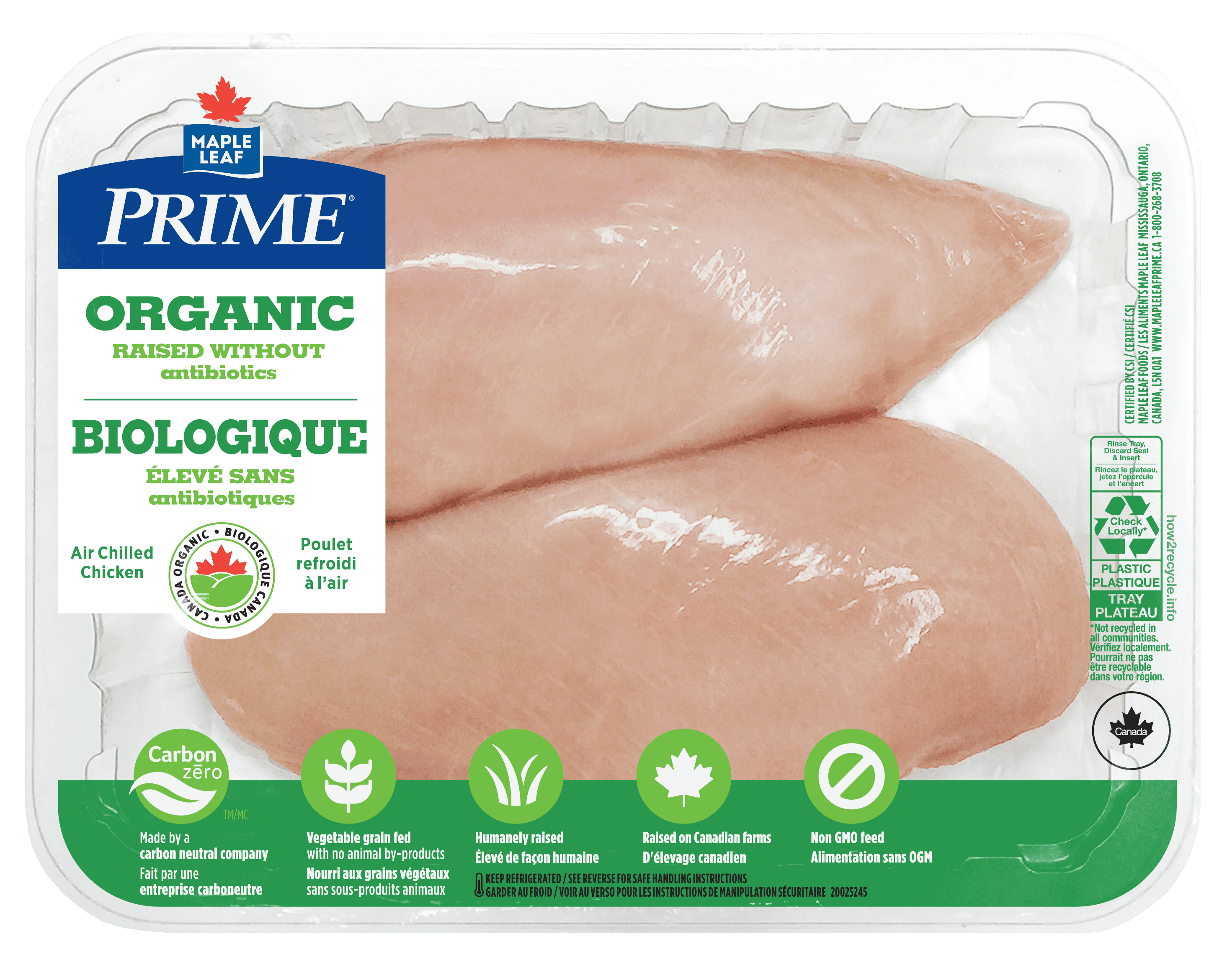 ORGANIC BONELESS, SKINLESS CHICKEN BREAST