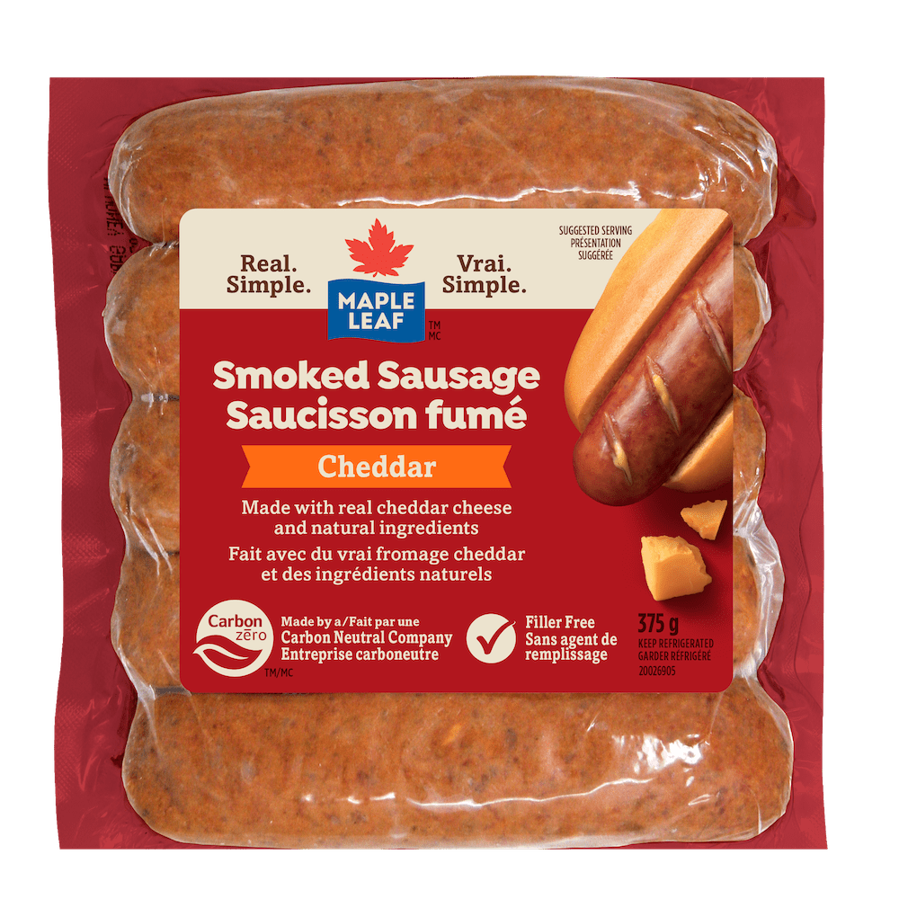 Saucisson fumé naturel au cheddar Maple Leaf