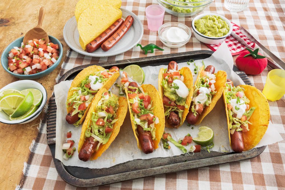 Tacos aux saucisses fumées Top Dogs grillées