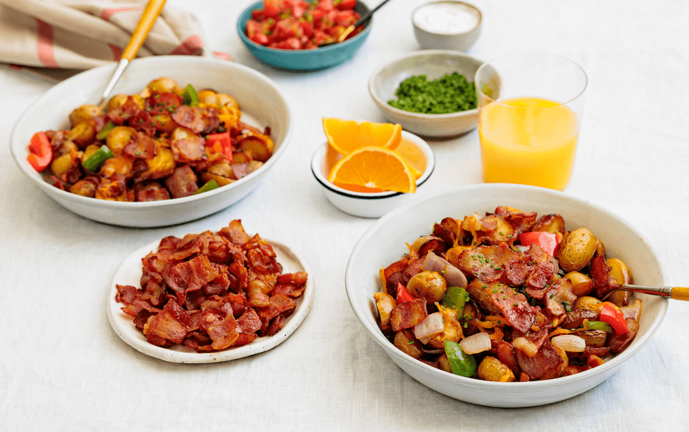 Les meilleures pommes de terre rissolées au fromage et au bacon