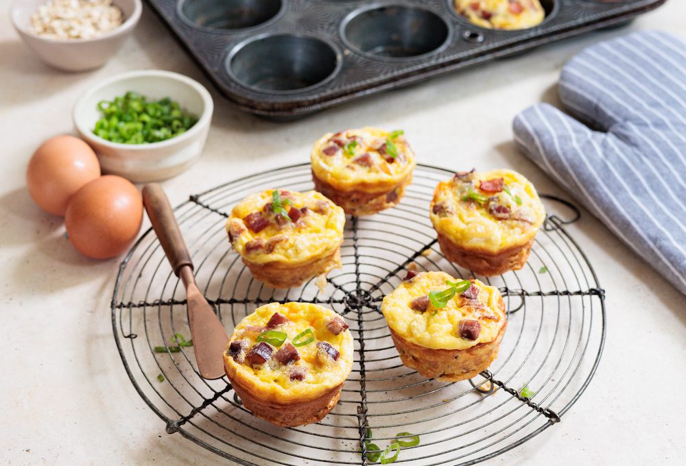 Muffins aux saucissons et au chou-fleur