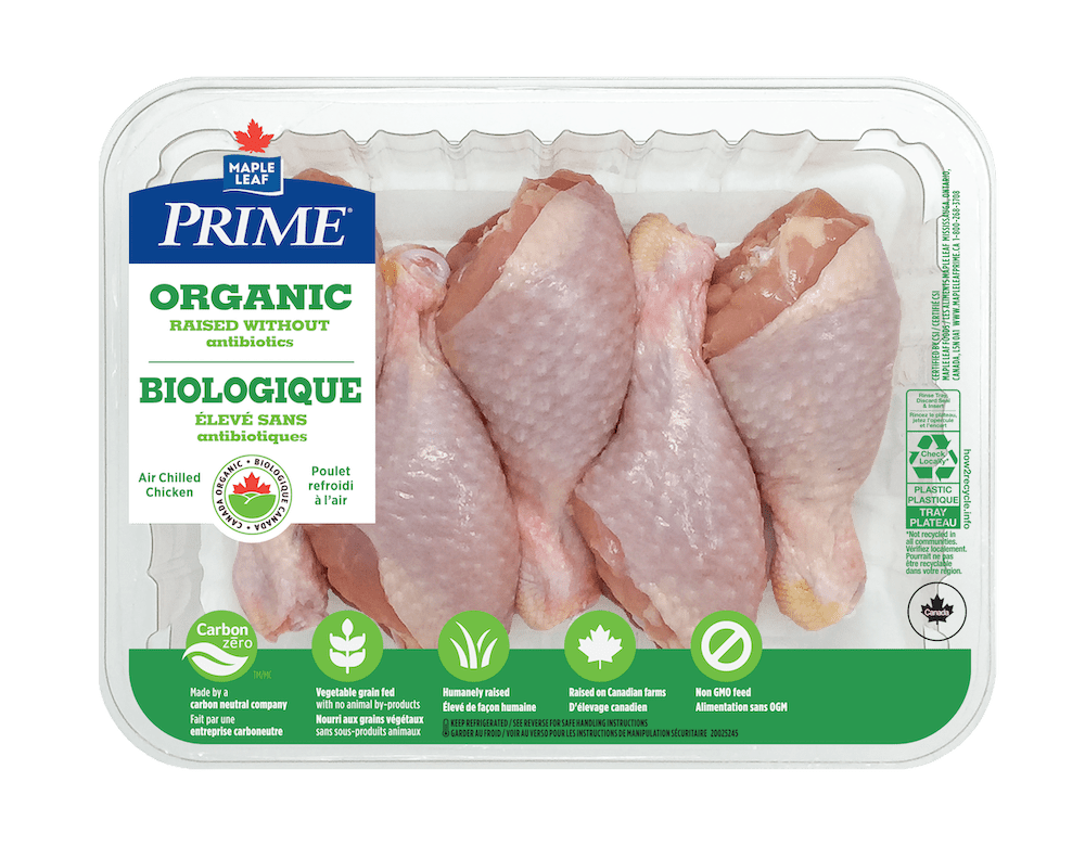 Pilons de poulet biologique Prime de Maple Leaf