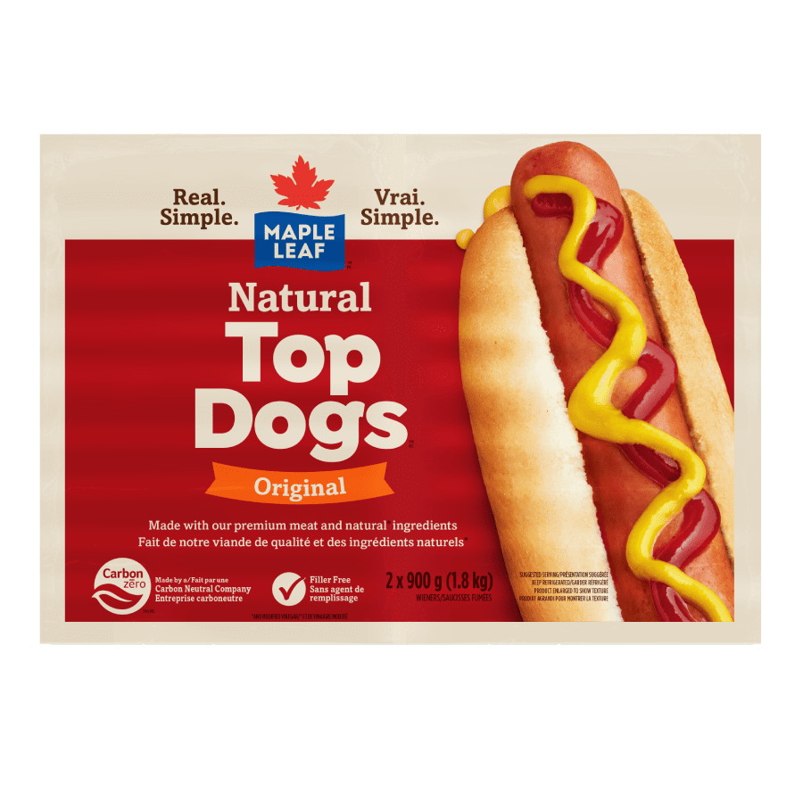 Saucisses fumées originales Natural Top DogsMC Maple Leaf – format familial