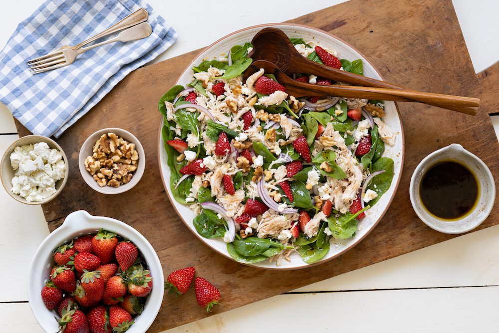 Salade d’épinards aux fraises