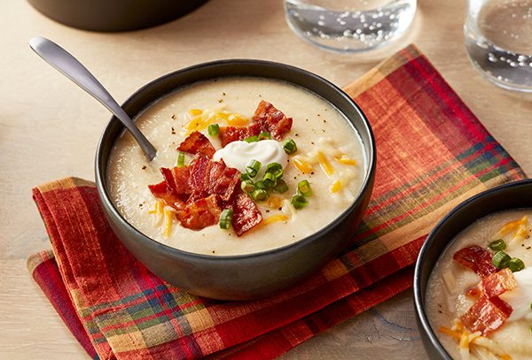 Creamy Bacon Cauliflower and Potato Soup
