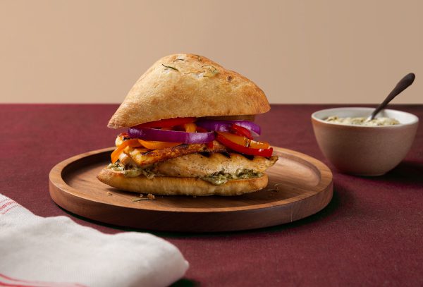 Mediterranean Grilled Chicken and Haloumi Sandwich