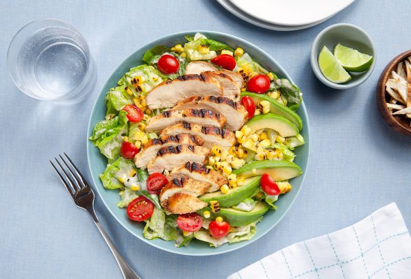 Southwest Grilled Chicken and Corn Caesar Salad