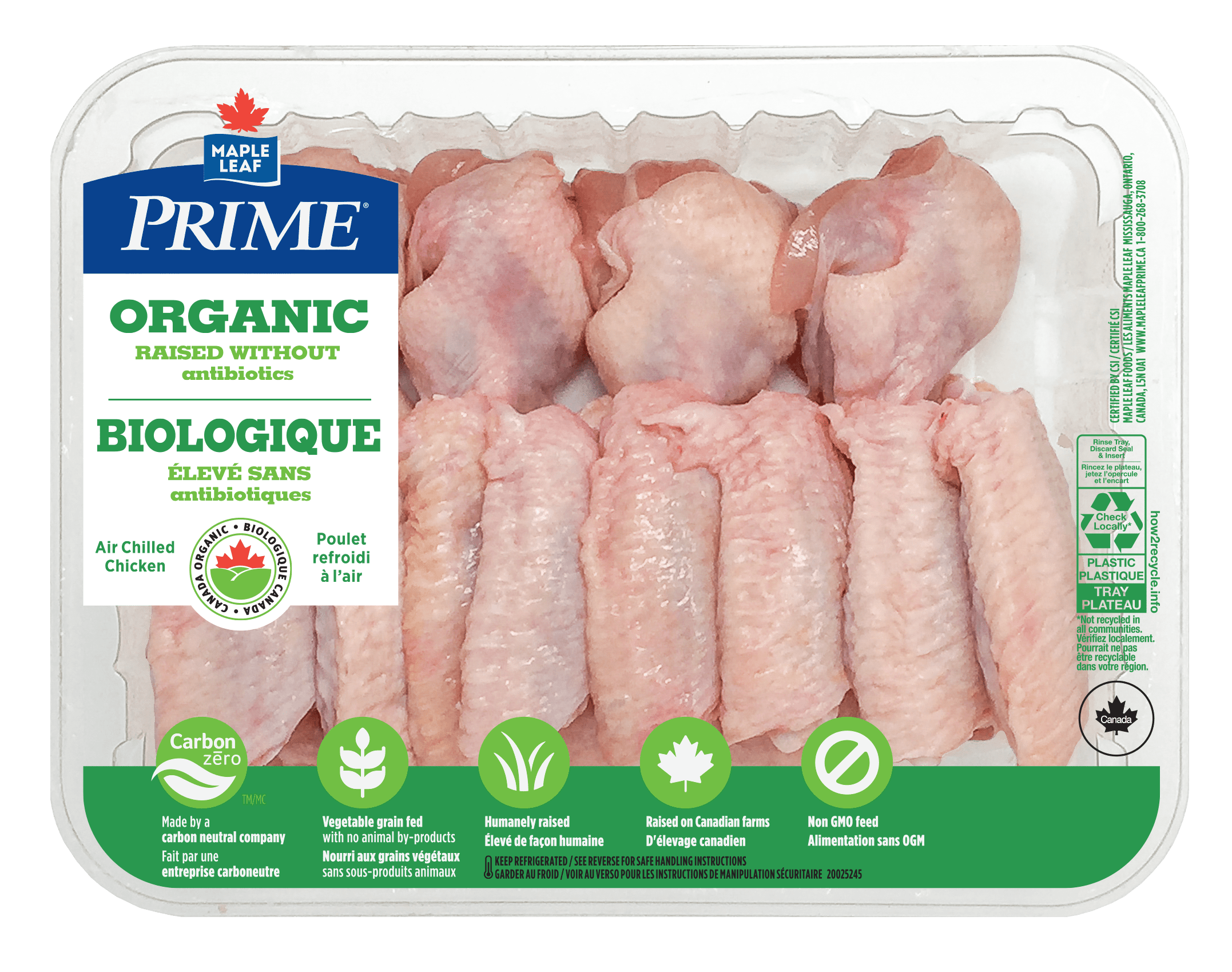 Prime Organic Chicken Wings 16pk