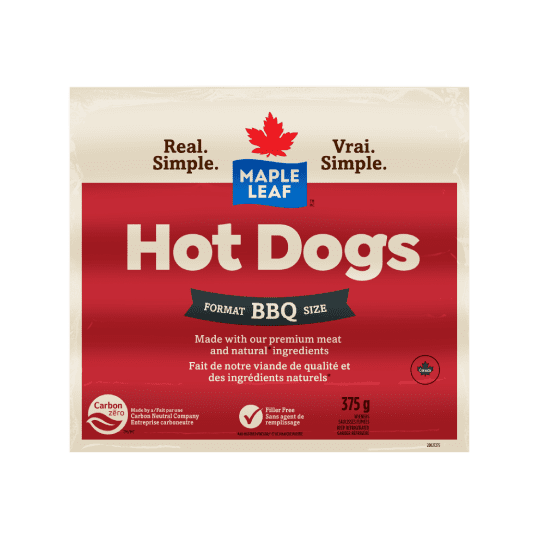 Maple Leaf® Natural Hot Dogs - BBQ Format