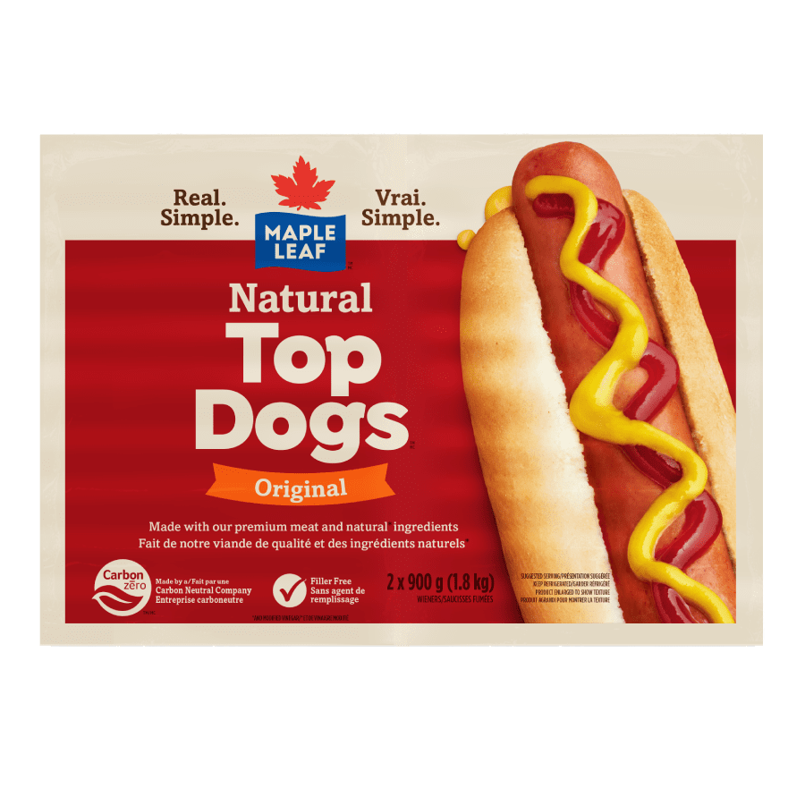 Maple Leaf® Natural Top Dogs™ Original Hot Dogs – Family Size